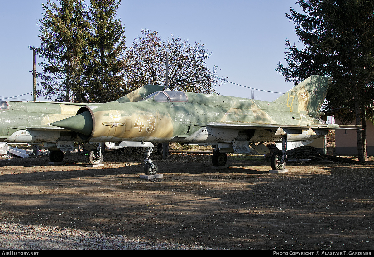 Aircraft Photo of 43 | Mikoyan-Gurevich MiG-21bis | Hungary - Air Force | AirHistory.net #415486