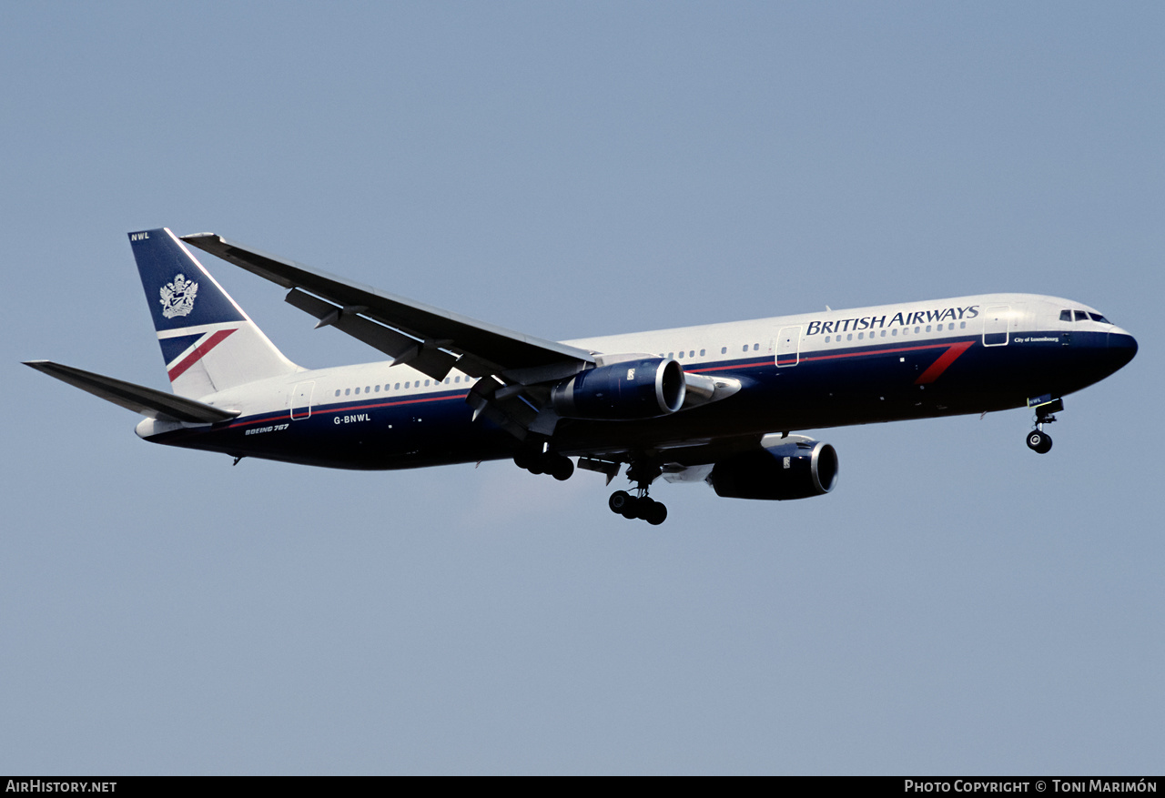 Aircraft Photo of G-BNWL | Boeing 767-336/ER | British Airways | AirHistory.net #415528