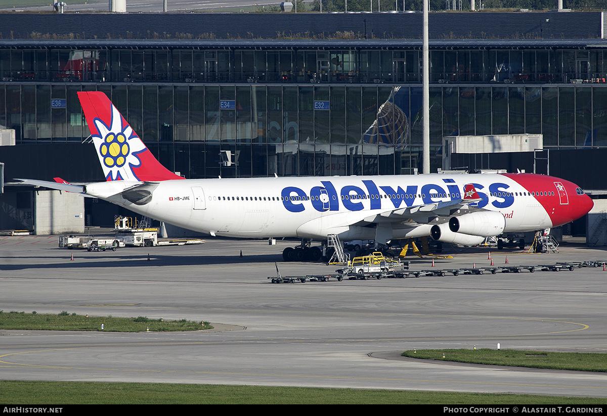 Aircraft Photo of HB-JME | Airbus A340-313X | Edelweiss Air | AirHistory.net #417554