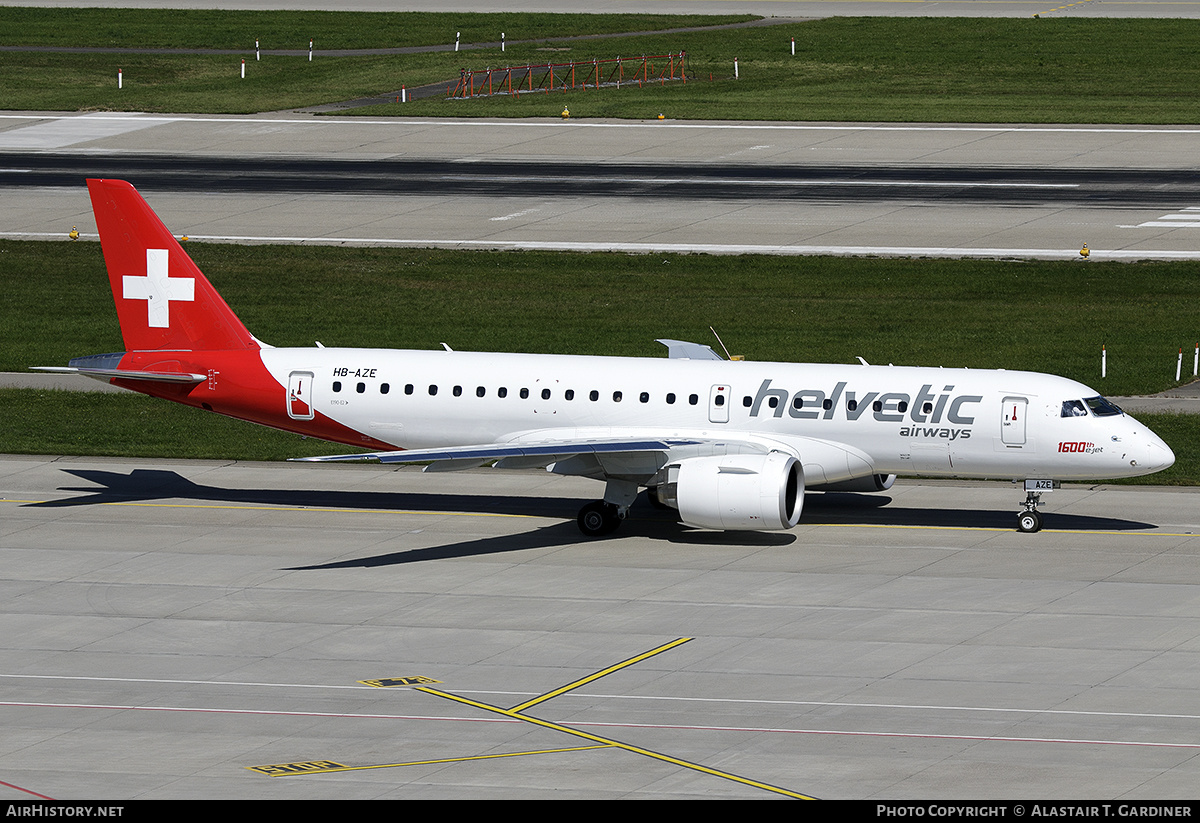 Aircraft Photo of HB-AZE | Embraer 190-E2 (ERJ-190-300) | Helvetic Airways | AirHistory.net #417722