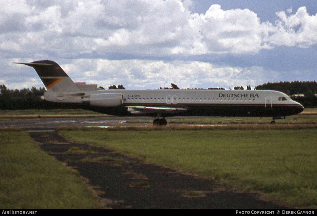 Aircraft Photo of D-ADFD | Fokker 100 (F28-0100) | Deutsche BA | AirHistory.net #418214
