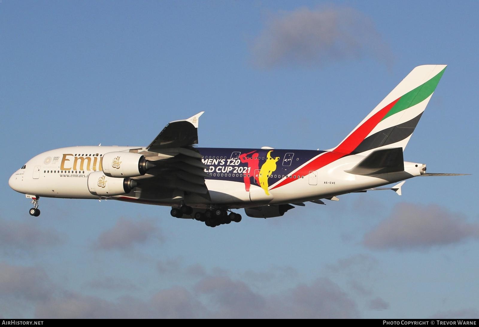 Aircraft Photo of A6-EVE | Airbus A380-842 | Emirates | AirHistory.net #418561