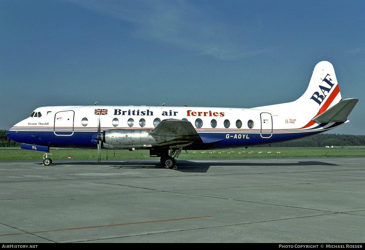 Aircraft Photo of G-AOYL | Vickers 806 Viscount | British Air Ferries - BAF | AirHistory.net #418797
