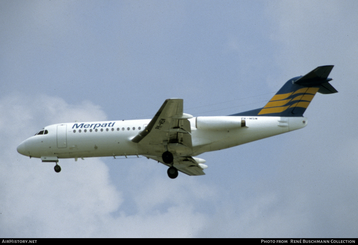 Aircraft Photo of PK-MSW | Fokker F28-4000 Fellowship | Merpati Nusantara Airlines | AirHistory.net #419079