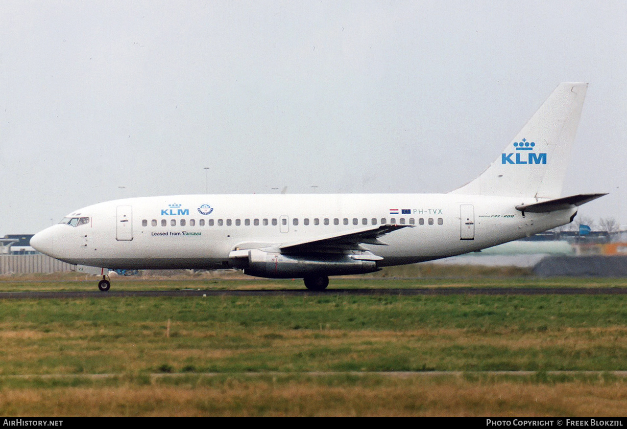 Aircraft Photo of PH-TVX | Boeing 737-2T5/Adv | KLM - Royal Dutch Airlines | AirHistory.net #420117