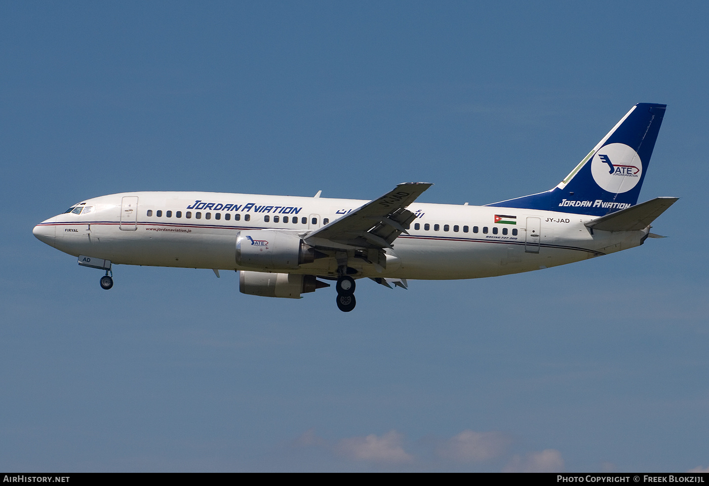 Aircraft Photo of JY-JAD | Boeing 737-322 | Jordan Aviation - JATE | AirHistory.net #420123