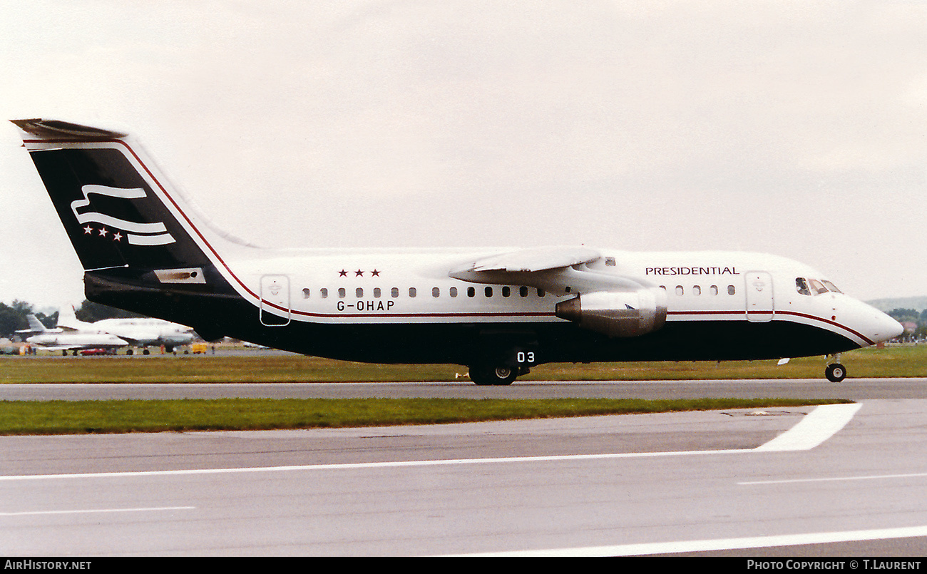 Aircraft Photo of G-OHAP | British Aerospace BAe-146-200 | Presidential Airways | AirHistory.net #420557