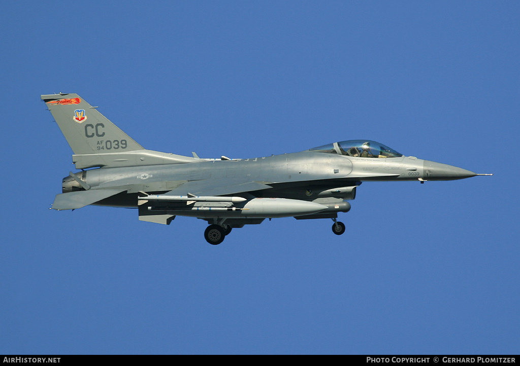 Aircraft Photo of 94-0039 / AF94-039 | Lockheed Martin F-16CJ Fighting Falcon | USA - Air Force | AirHistory.net #420904