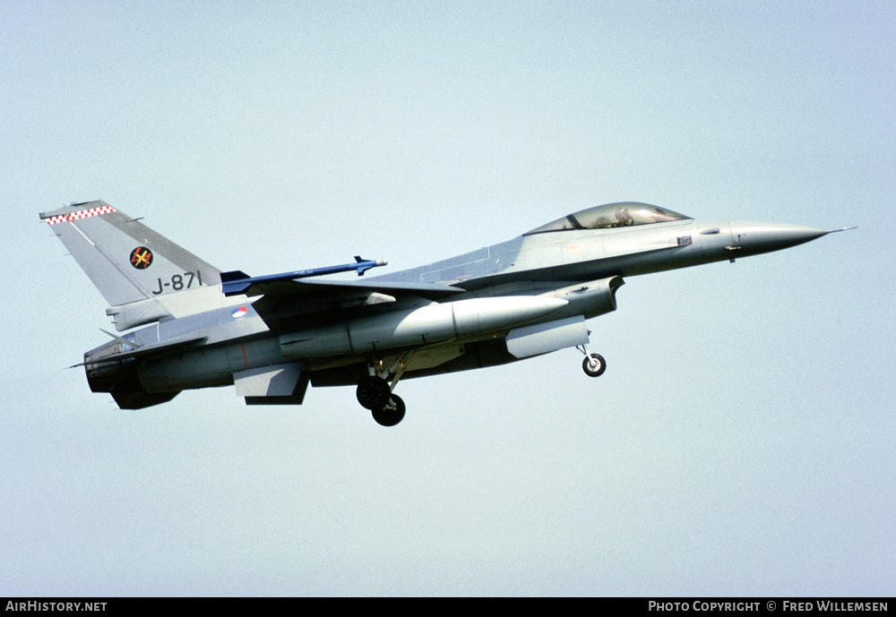Aircraft Photo of J-871 | General Dynamics F-16A Fighting Falcon | Netherlands - Air Force | AirHistory.net #421207