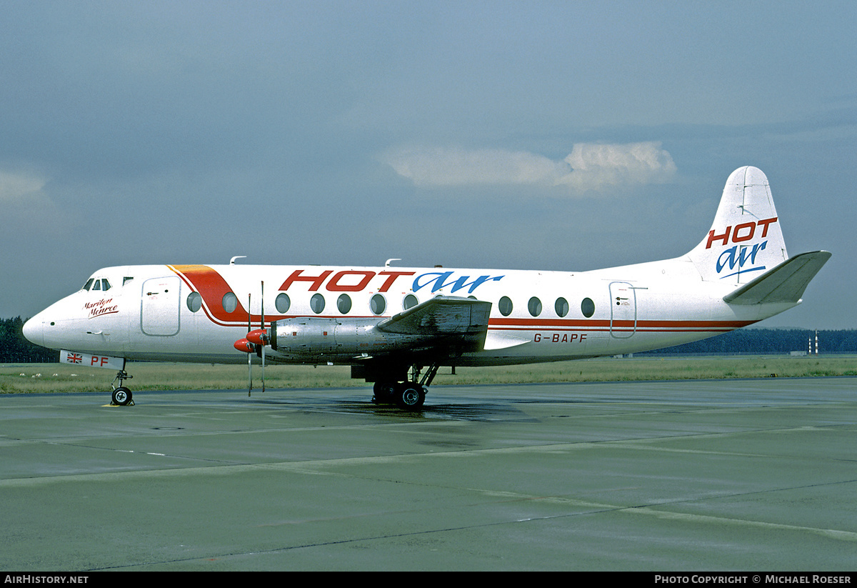 Aircraft Photo of G-BAPF | Vickers 814 Viscount | Hot Air | AirHistory.net #421550