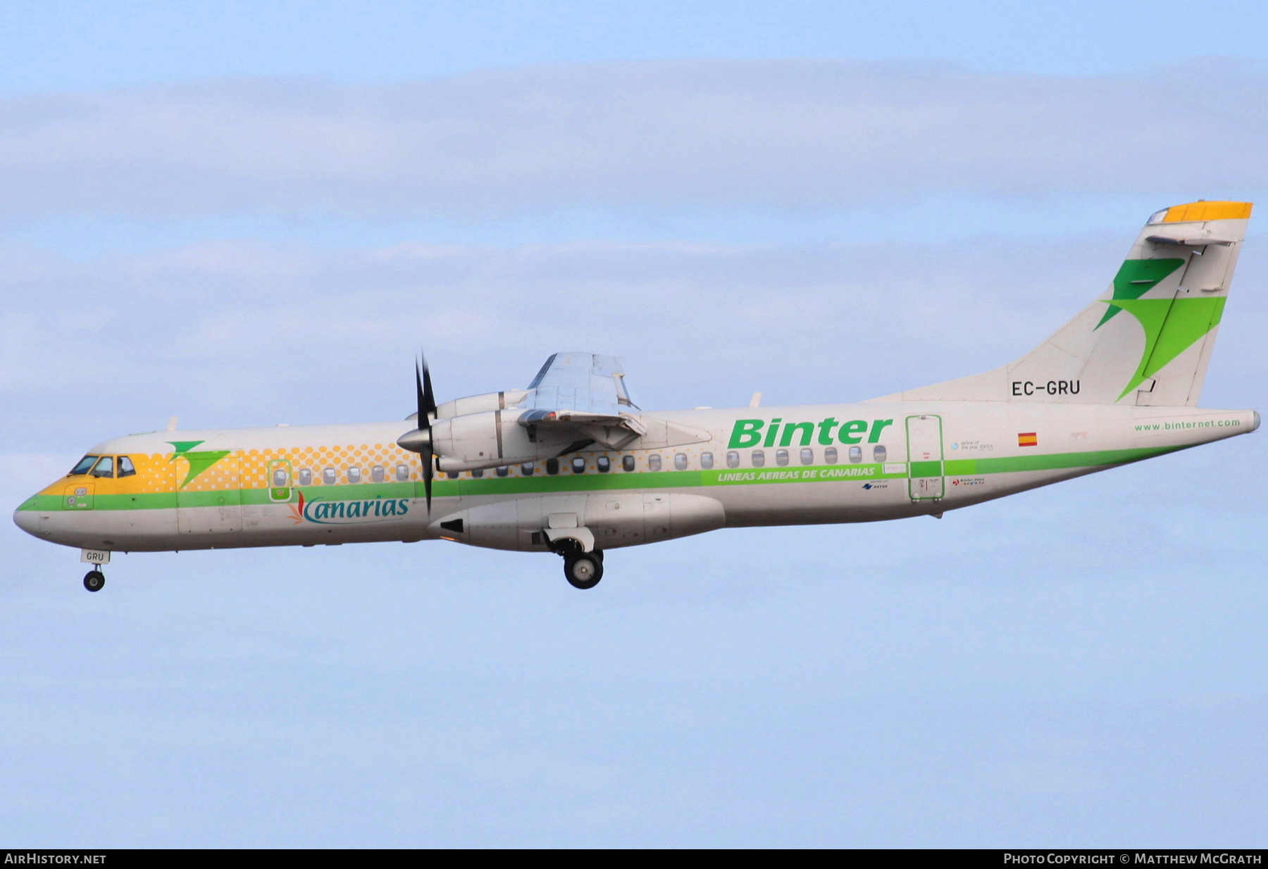 Aircraft Photo of EC-GRU | ATR ATR-72-202 | Binter Canarias | AirHistory.net #421644