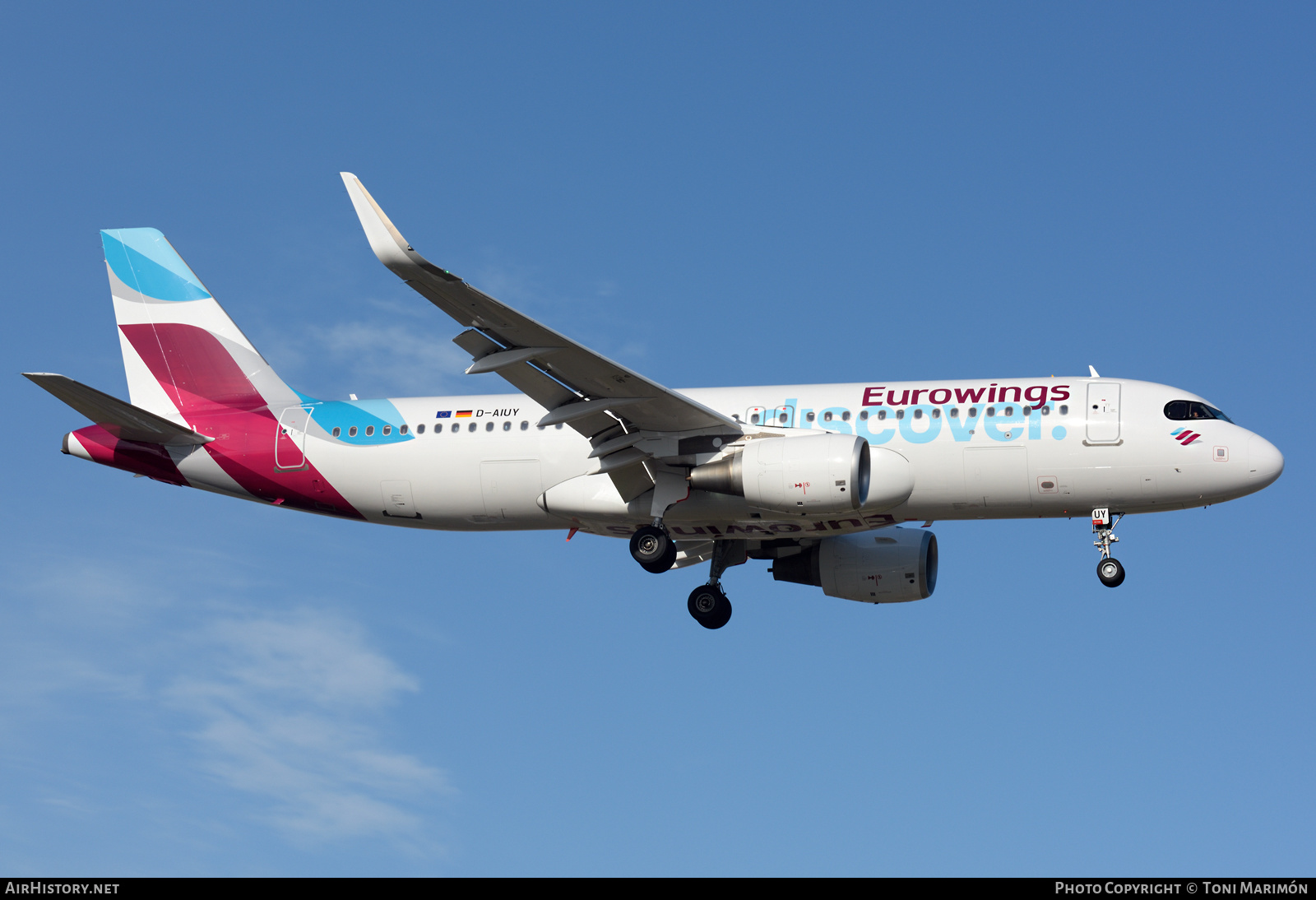 Aircraft Photo of D-AIUY | Airbus A320-214 | Eurowings Discover | AirHistory.net #422201