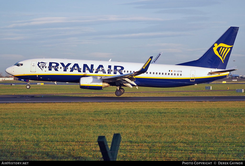 Aircraft Photo of EI-DYB | Boeing 737-8AS | Ryanair | AirHistory.net #423248