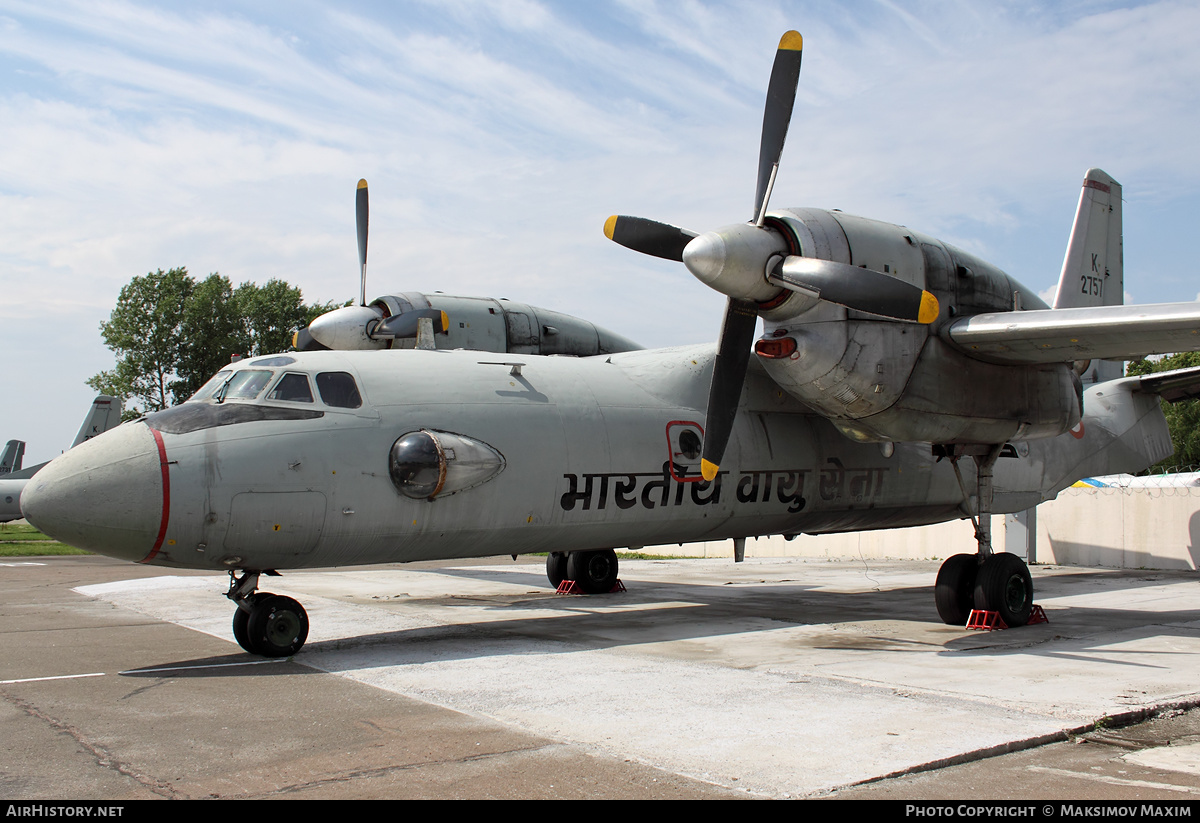 Aircraft Photo of K2757 | Antonov An-32 | India - Air Force | AirHistory.net #423298