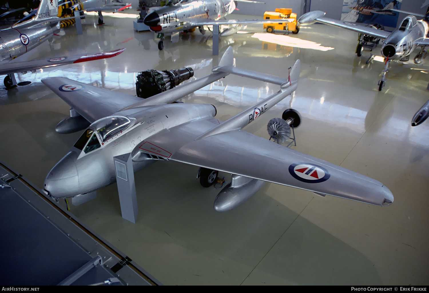 Aircraft Photo of P42408 | De Havilland D.H. 100 Vampire F3 | Norway - Air Force | AirHistory.net #423401