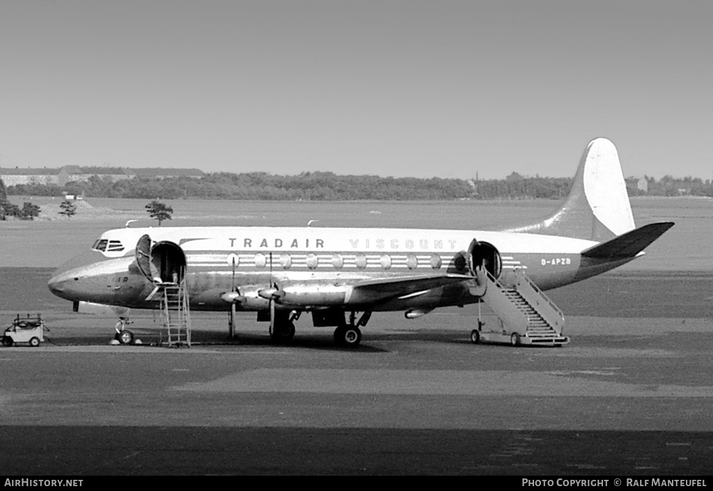 Aircraft Photo of G-APZB | Vickers 707 Viscount | Tradair | AirHistory.net #423812