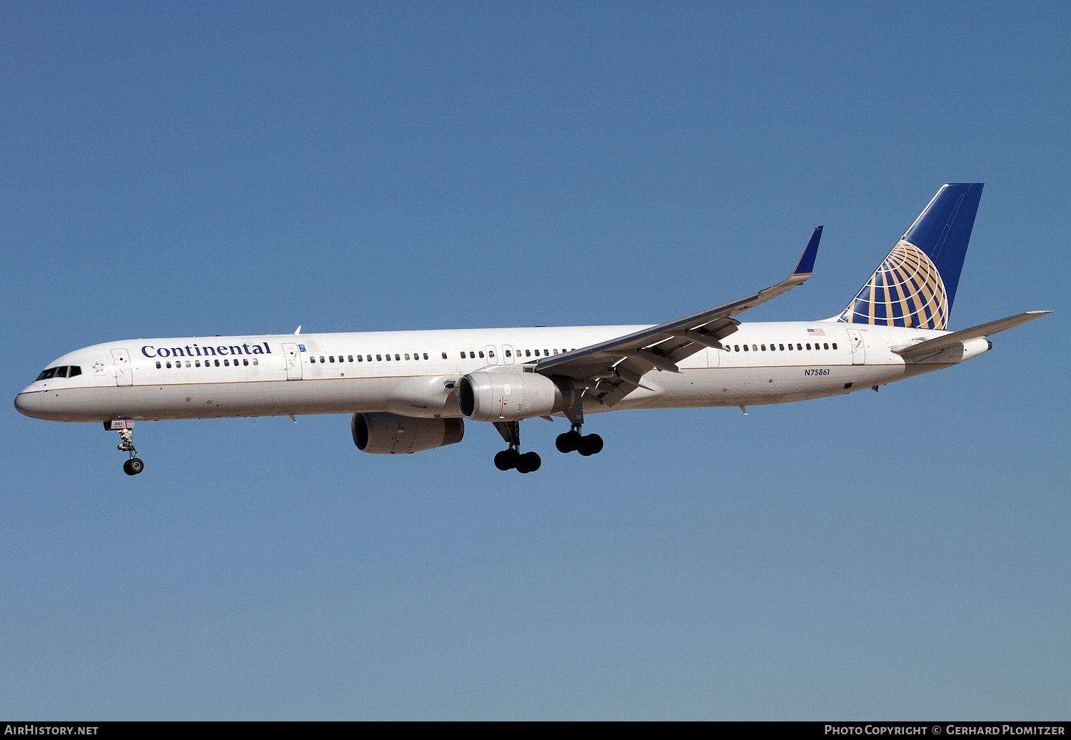 Aircraft Photo of N75861 | Boeing 757-33N | Continental Airlines | AirHistory.net #424143