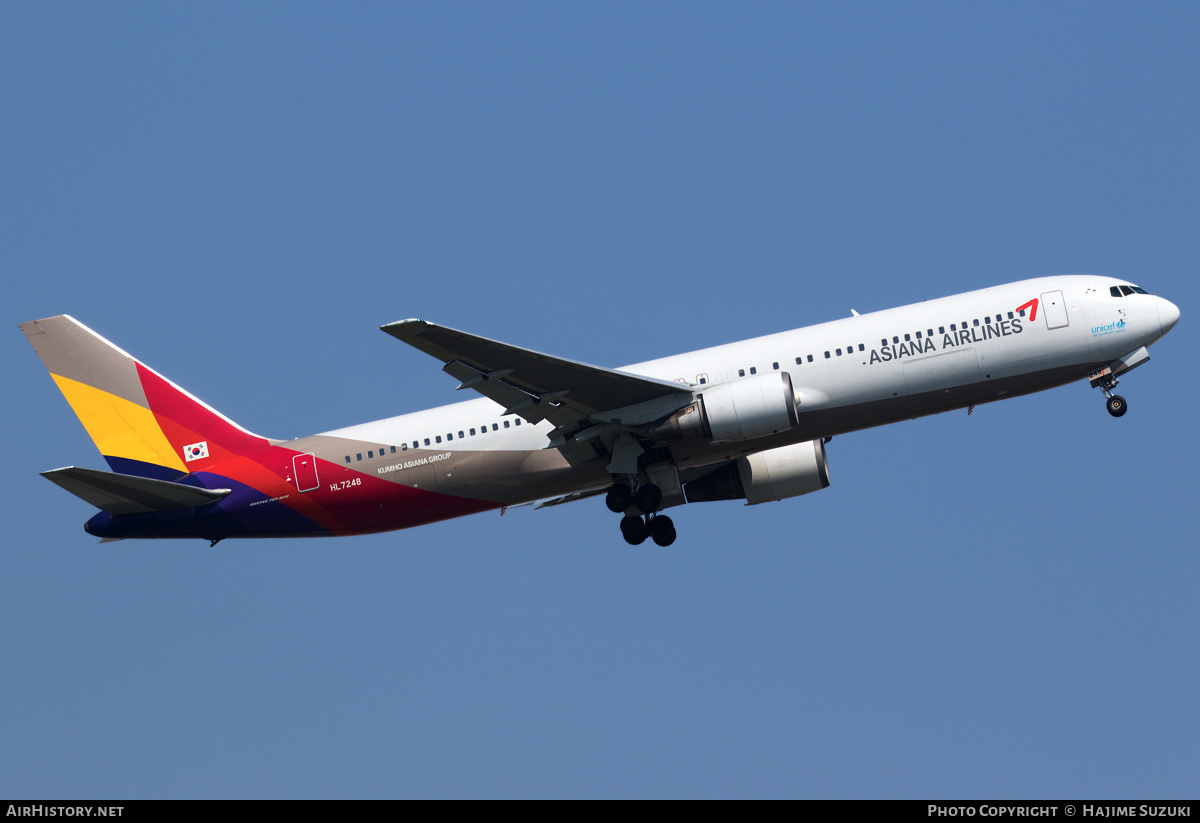 Aircraft Photo of HL7248 | Boeing 767-38E | Asiana Airlines | AirHistory.net #424209