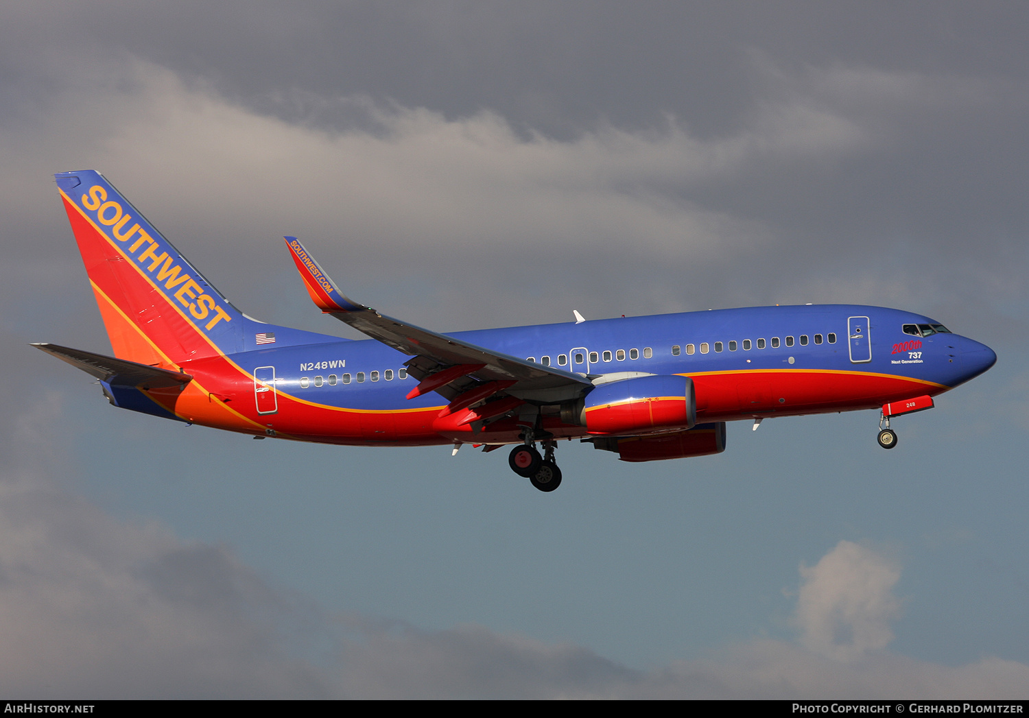 Aircraft Photo of N248WN | Boeing 737-7H4 | Southwest Airlines | AirHistory.net #424291