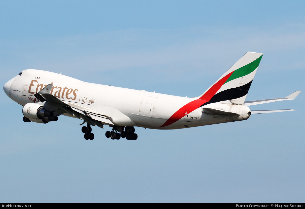 Aircraft Photo of OO-THD | Boeing 747-4HAF/ER/SCD | Emirates SkyCargo | AirHistory.net #424321