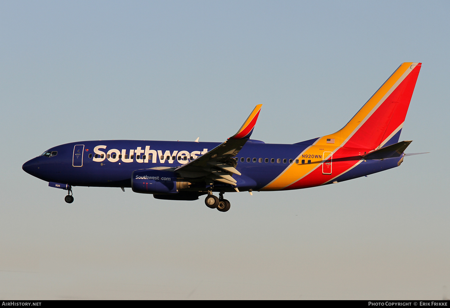 Aircraft Photo of N920WN | Boeing 737-7H4 | Southwest Airlines | AirHistory.net #424871