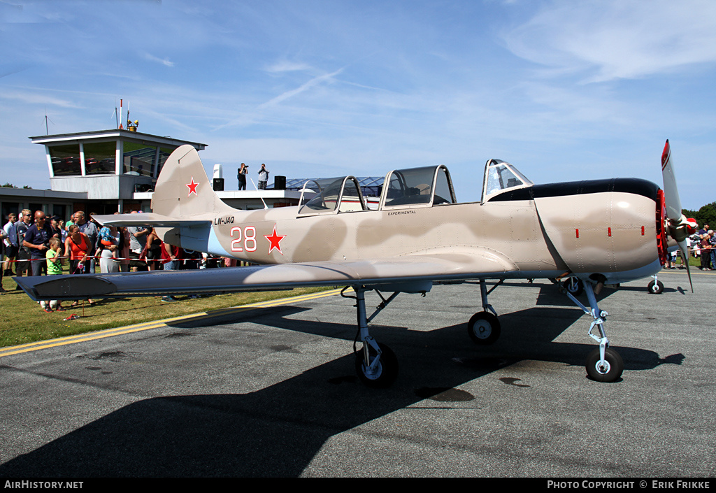 Aircraft Photo of LN-JAQ | Yakovlev Yak-52 | Soviet Union - Air Force | AirHistory.net #425496