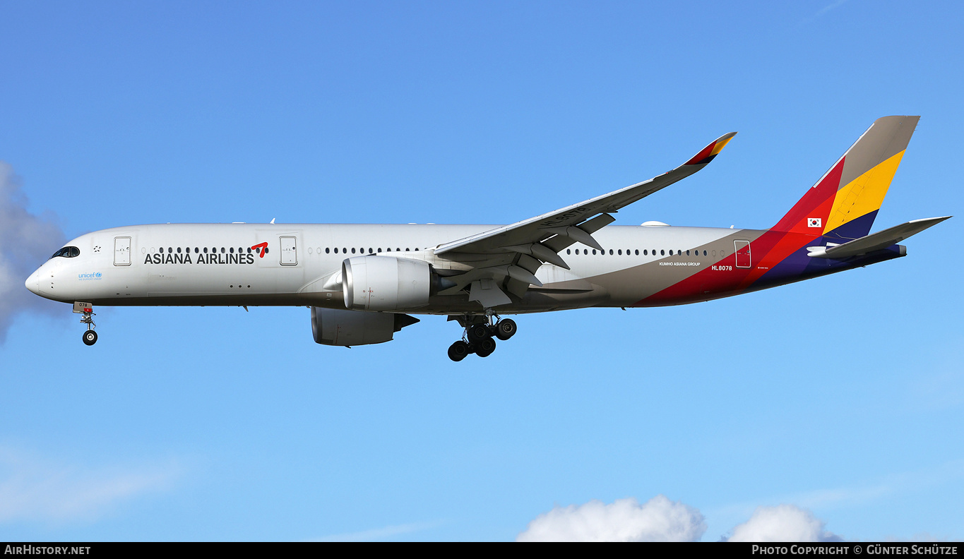 Aircraft Photo of HL8078 | Airbus A350-941 | Asiana Airlines | AirHistory.net #426147