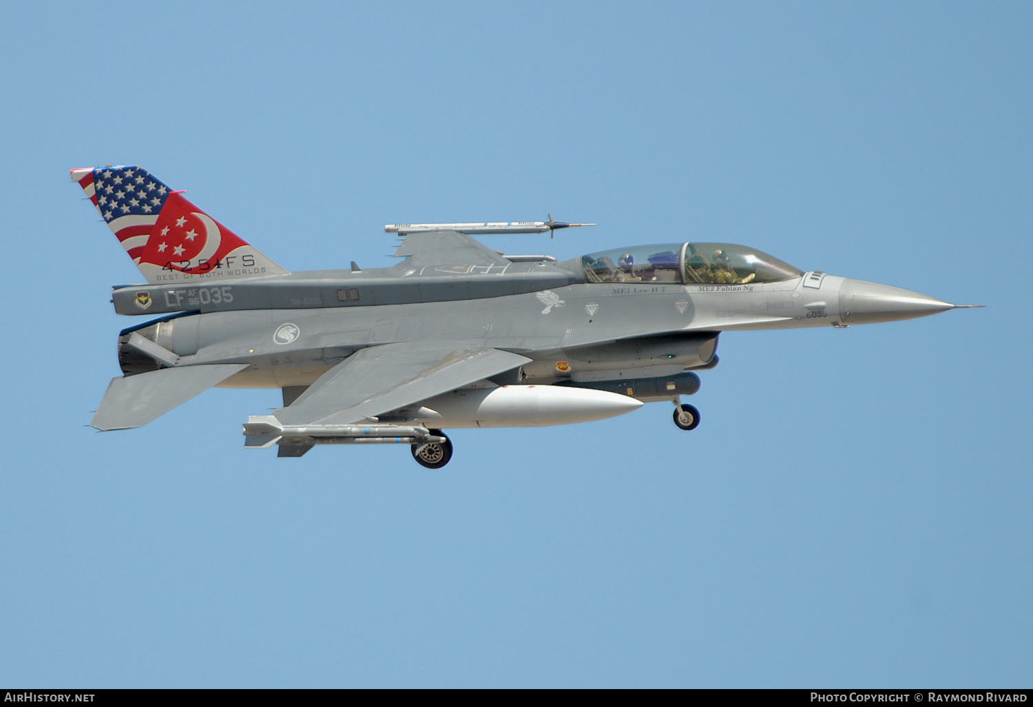 Aircraft Photo of 96-5035 / AF96-035 | Lockheed Martin F-16D Fighting Falcon | Singapore - Air Force | AirHistory.net #426384