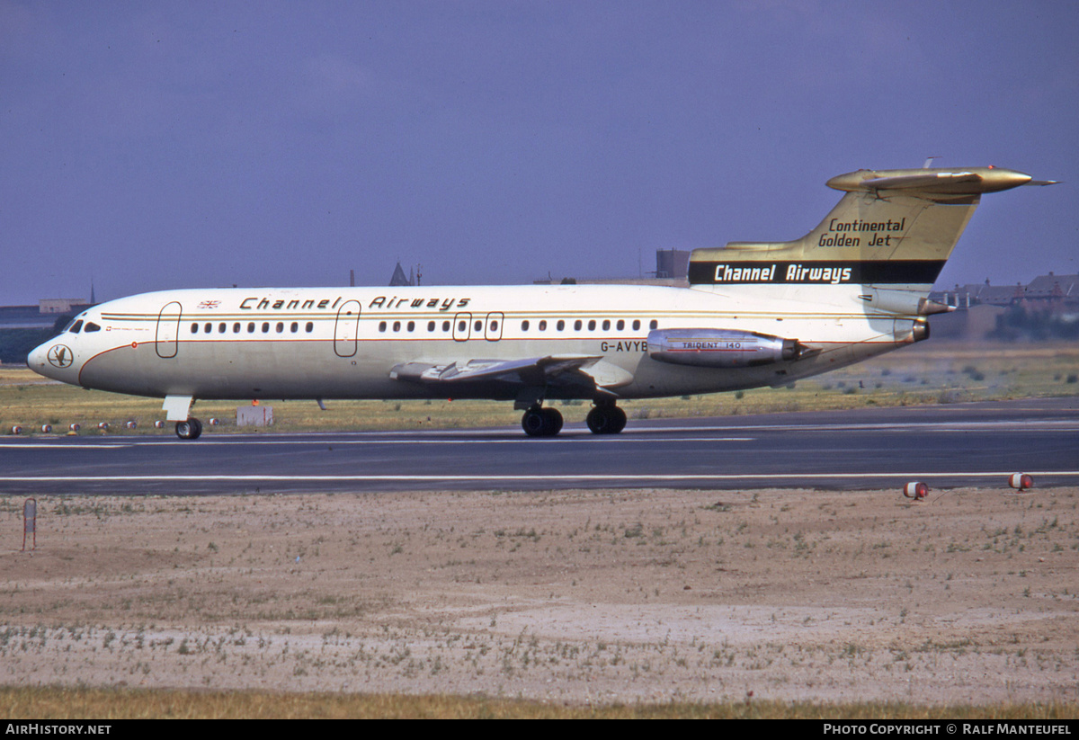 Aircraft Photo of G-AVYB | Hawker Siddeley HS-121 Trident 1E | Channel Airways | AirHistory.net #426542