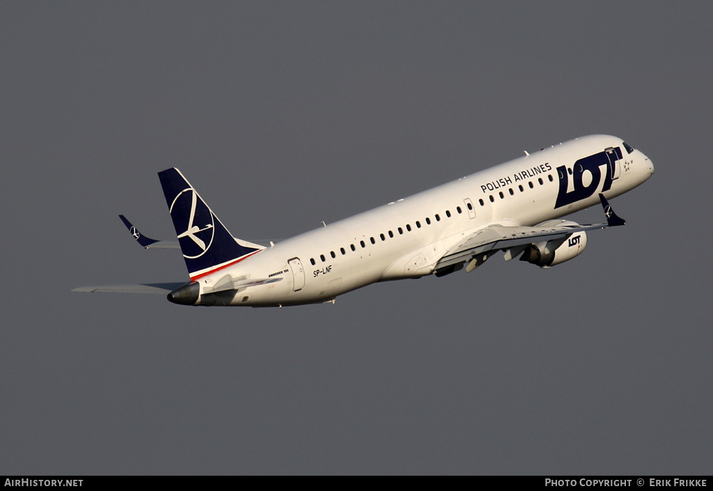 Aircraft Photo of SP-LNF | Embraer 195LR (ERJ-190-200LR) | LOT Polish Airlines - Polskie Linie Lotnicze | AirHistory.net #426714