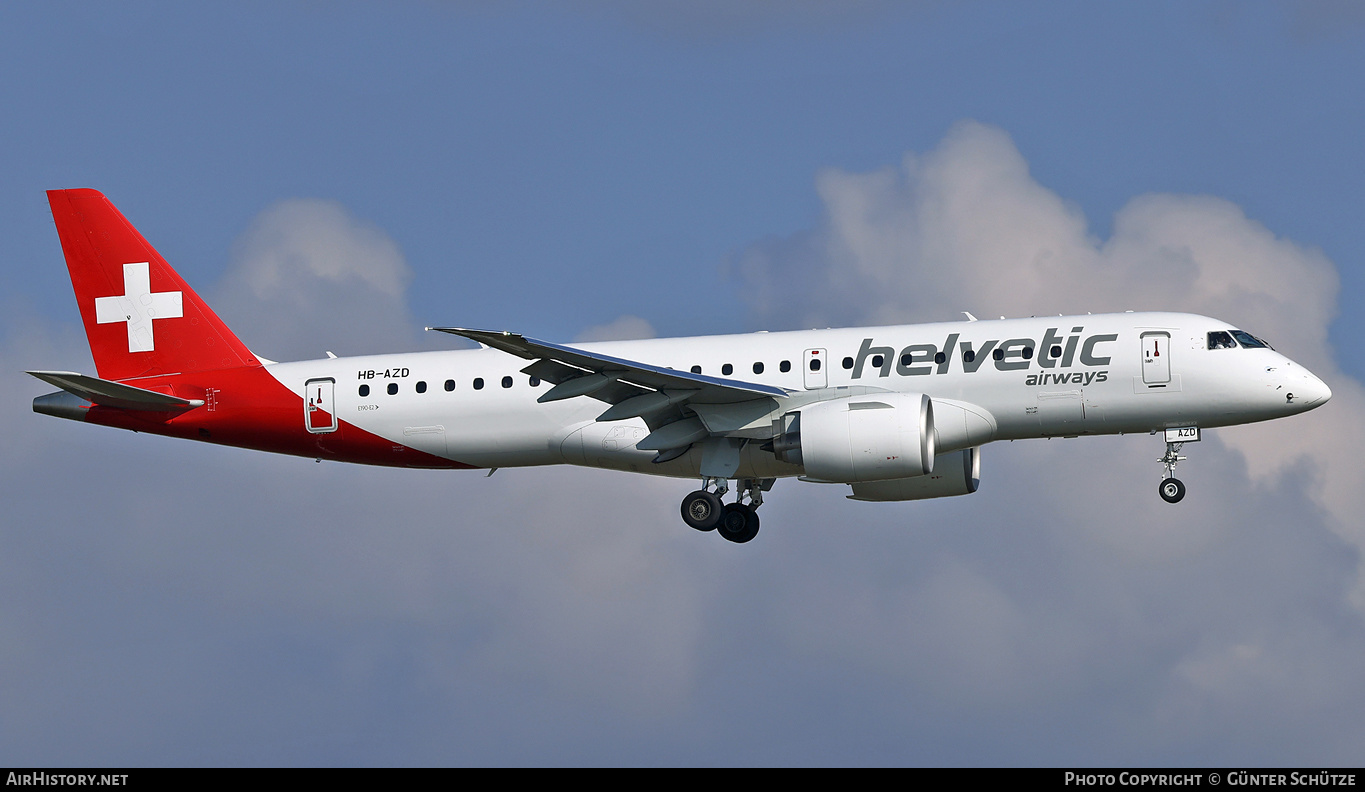 Aircraft Photo of HB-AZD | Embraer 190-E2 (ERJ-190-300) | Helvetic Airways | AirHistory.net #426788