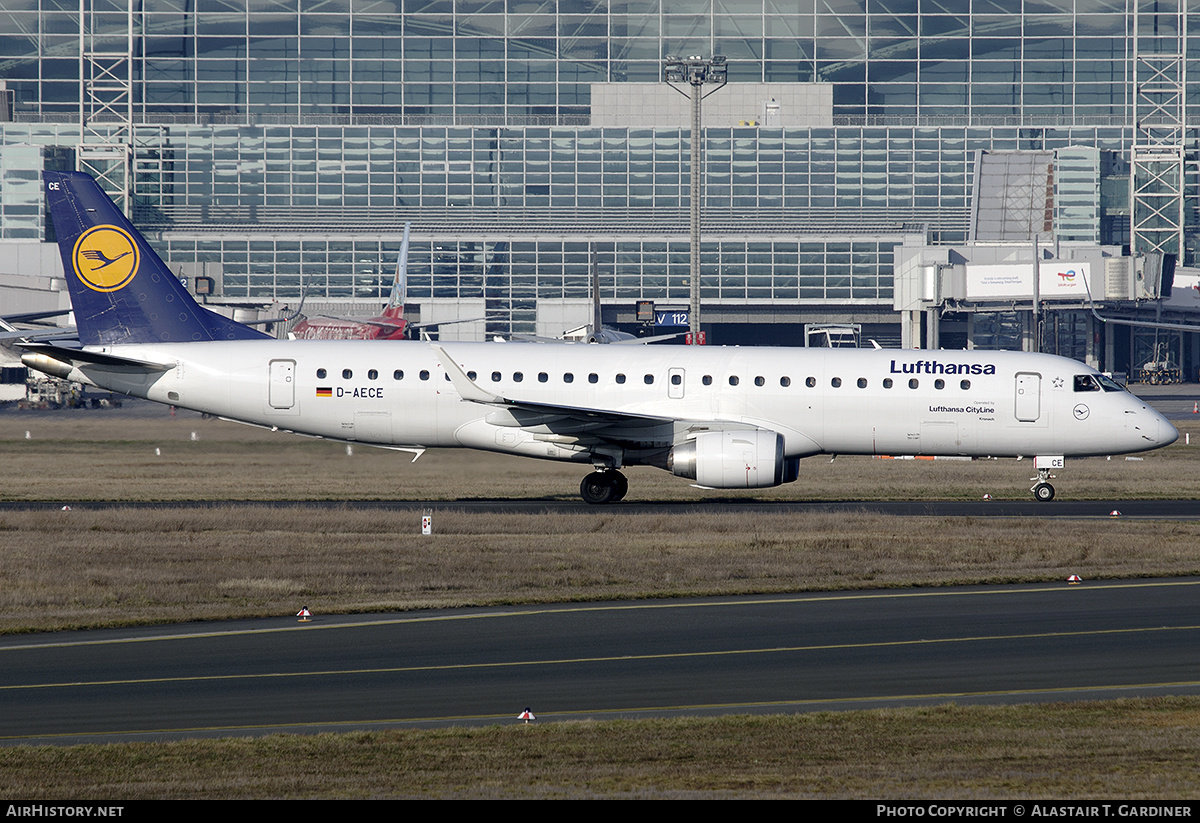 Aircraft Photo of D-AECE | Embraer 190LR (ERJ-190-100LR) | Lufthansa | AirHistory.net #426998