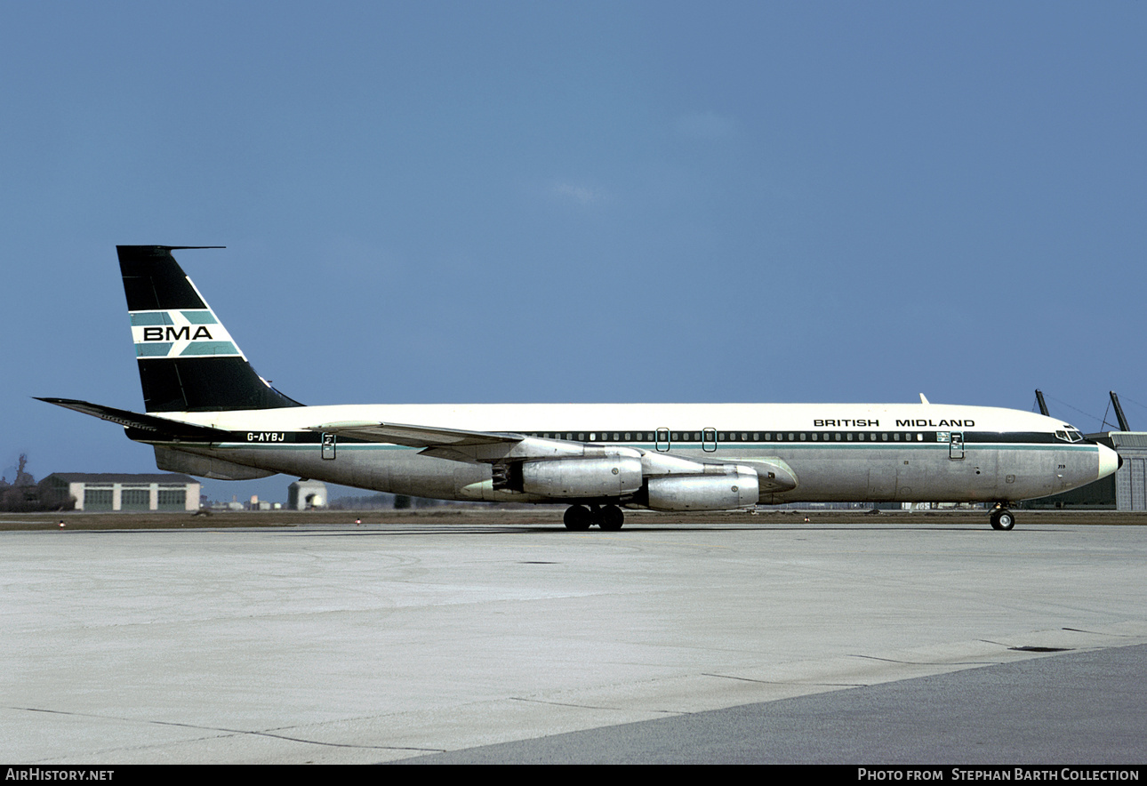 Aircraft Photo of G-AYBJ | Boeing 707-321 | British Midland Airways - BMA | AirHistory.net #427077