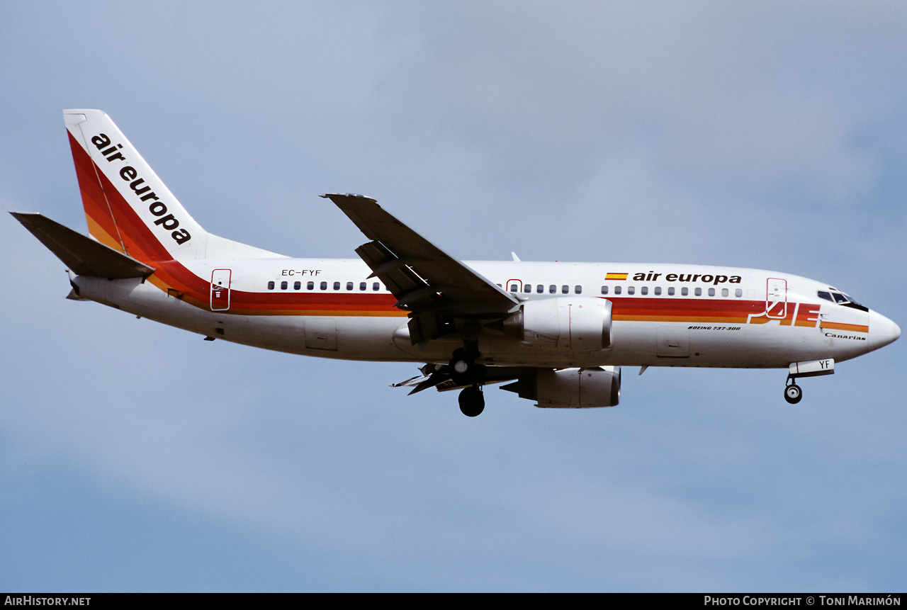 Aircraft Photo of EC-FYF | Boeing 737-3Q8 | Air Europa | AirHistory.net #427341