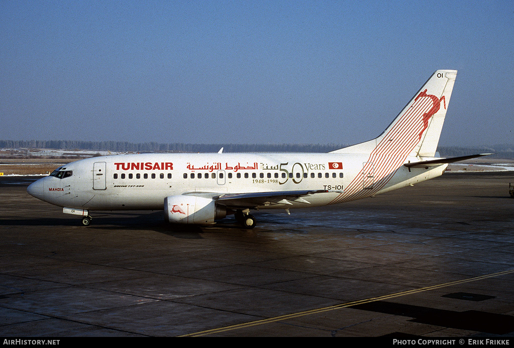Aircraft Photo of TS-IOI | Boeing 737-5H3 | Tunisair | AirHistory.net #428680