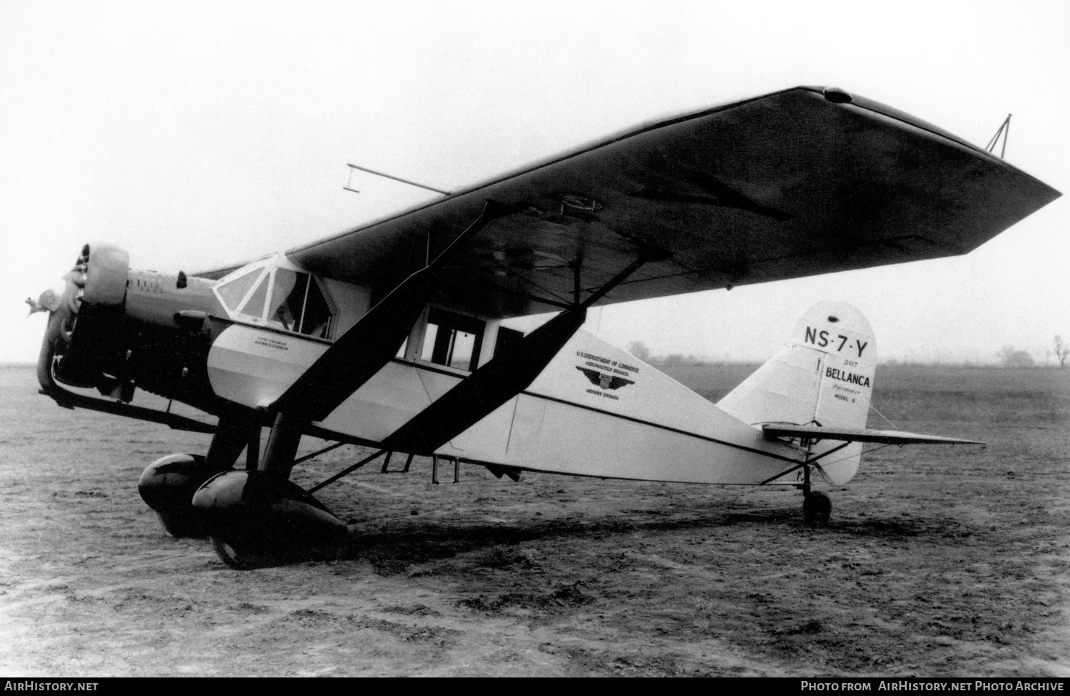 Aircraft Photo of NS7Y | Bellanca E Pacemaker | United States Department of Commerce | AirHistory.net #428795
