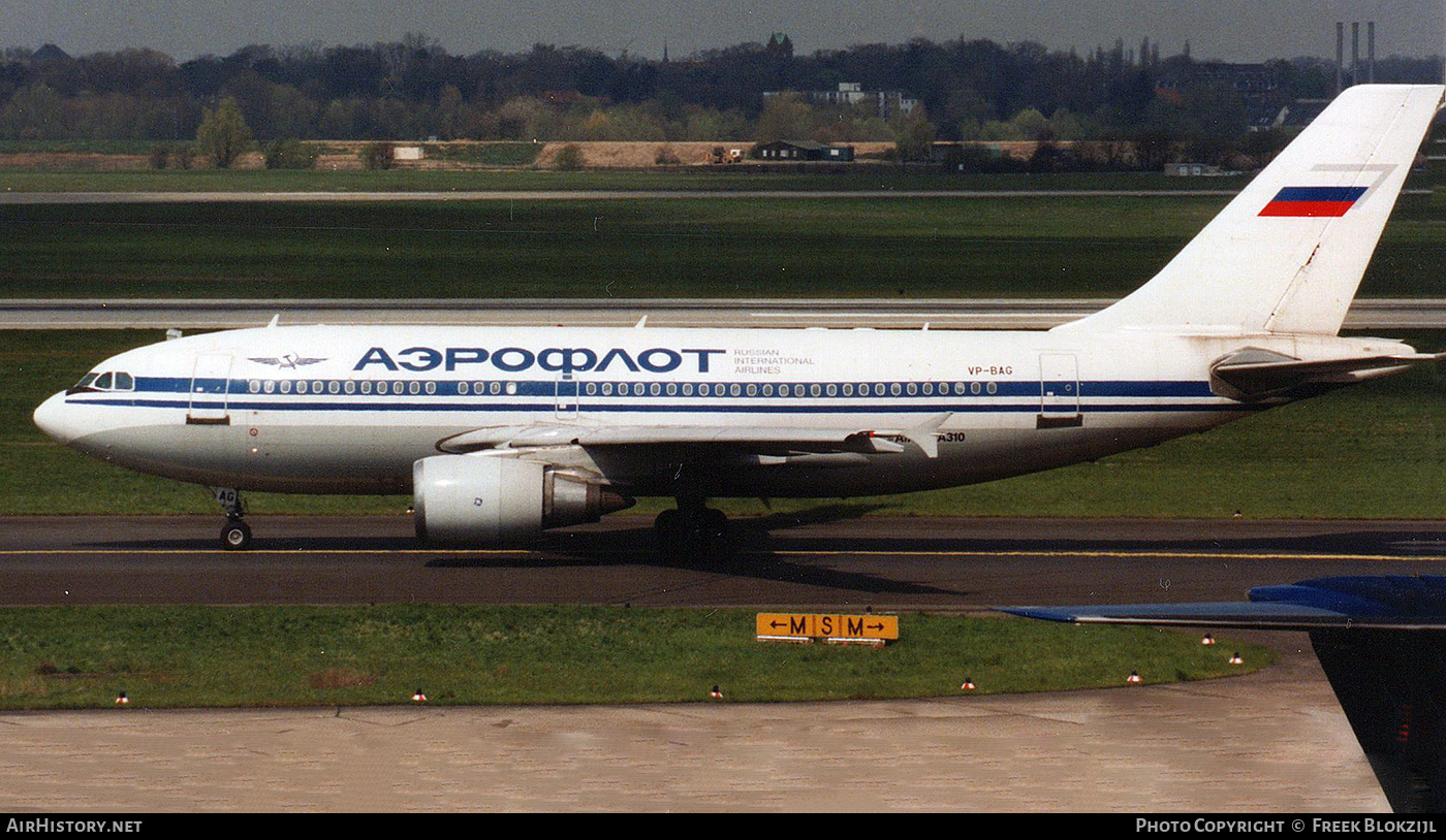 Aircraft Photo of VP-BAG | Airbus A310-304/ET | Aeroflot - Russian International Airlines | AirHistory.net #428827