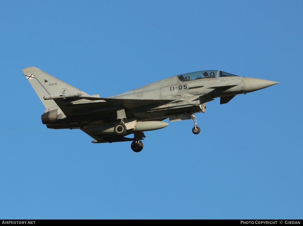 Aircraft Photo of CE.16-05 | Eurofighter EF-2000 Typhoon T | Spain - Air Force | AirHistory.net #428981
