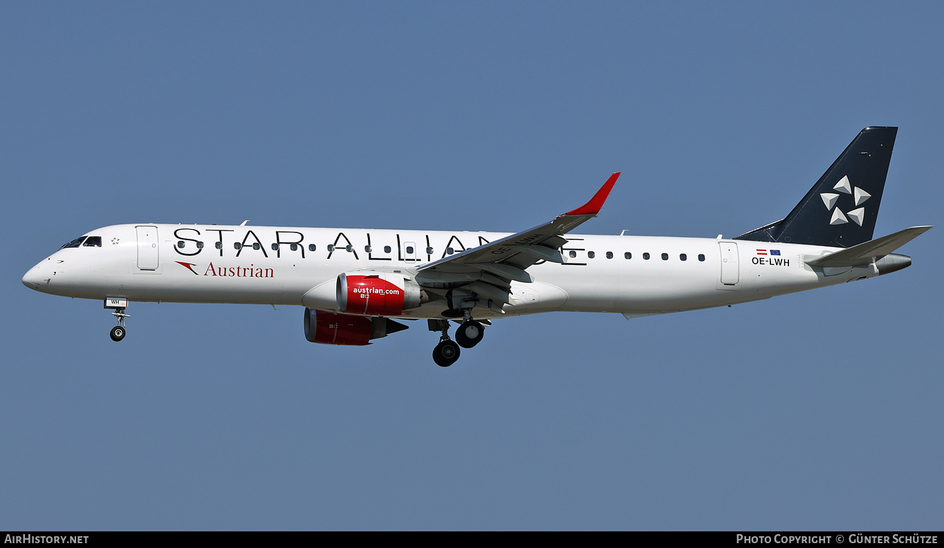 Aircraft Photo of OE-LWH | Embraer 195LR (ERJ-190-200LR) | Austrian Airlines | AirHistory.net #429052