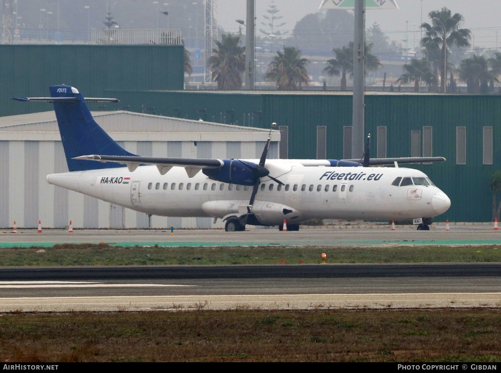 Aircraft Photo of HA-KAO | ATR ATR-72-202/F | Fleet Air | AirHistory.net #429089