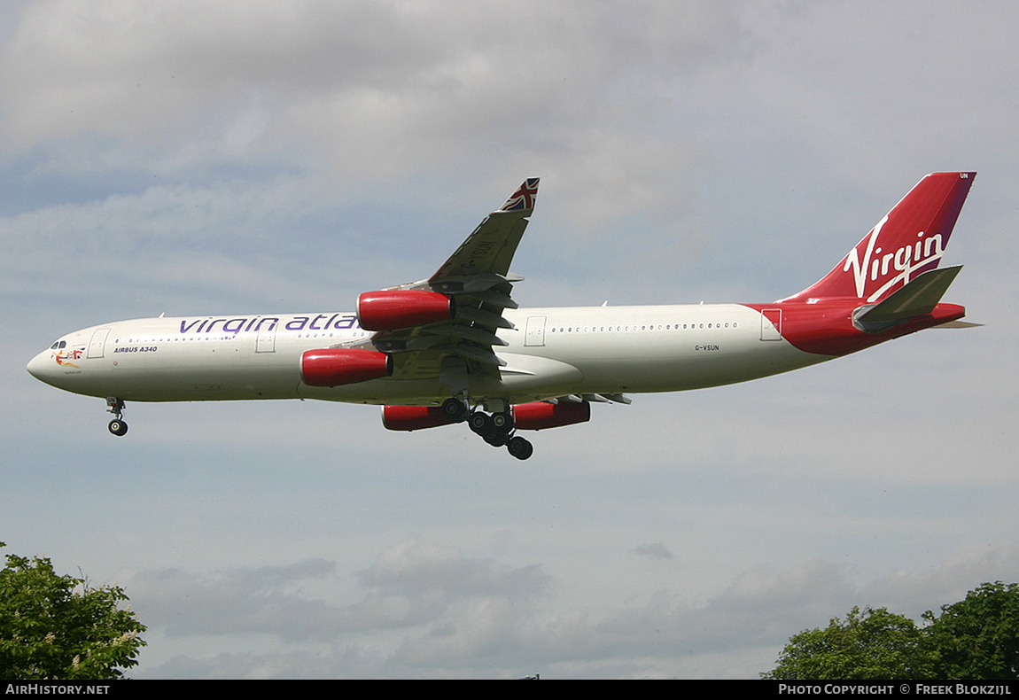 Aircraft Photo of G-VSUN | Airbus A340-313 | Virgin Atlantic Airways | AirHistory.net #429172