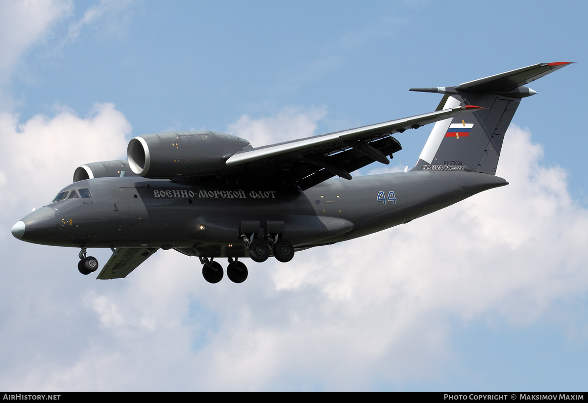 Aircraft Photo of RF-72034 | Antonov An-72 | Russia - Navy | AirHistory.net #429512