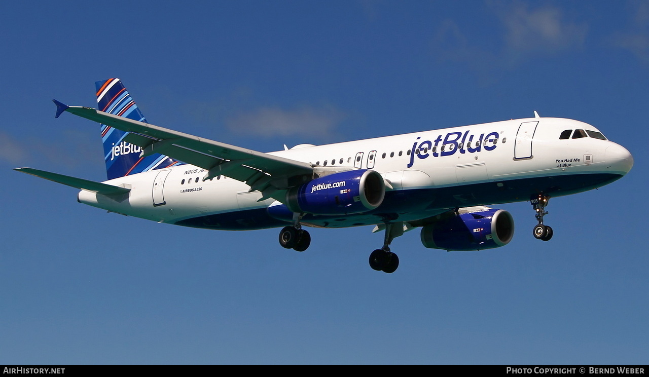Aircraft Photo of N805JB | Airbus A320-232 | JetBlue Airways | AirHistory.net #429740