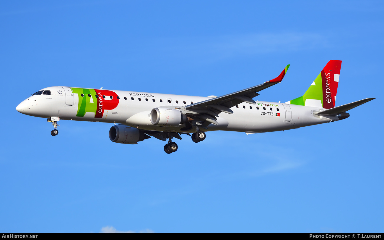 Aircraft Photo of CS-TTZ | Embraer 195AR (ERJ-190-200IGW) | TAP Portugal Express | AirHistory.net #429770