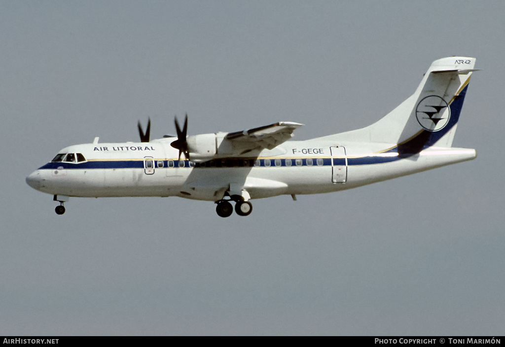 Aircraft Photo of F-GEGE | ATR ATR-42-300 | Air Littoral | AirHistory.net #430129