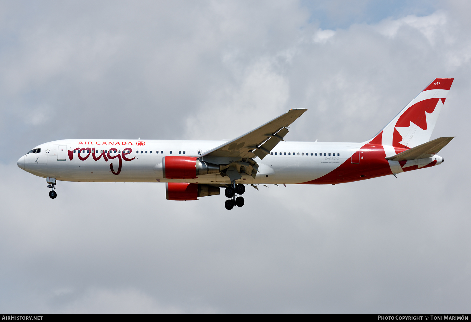 Aircraft Photo of C-GEOQ | Boeing 767-375/ER | Air Canada Rouge | AirHistory.net #430340