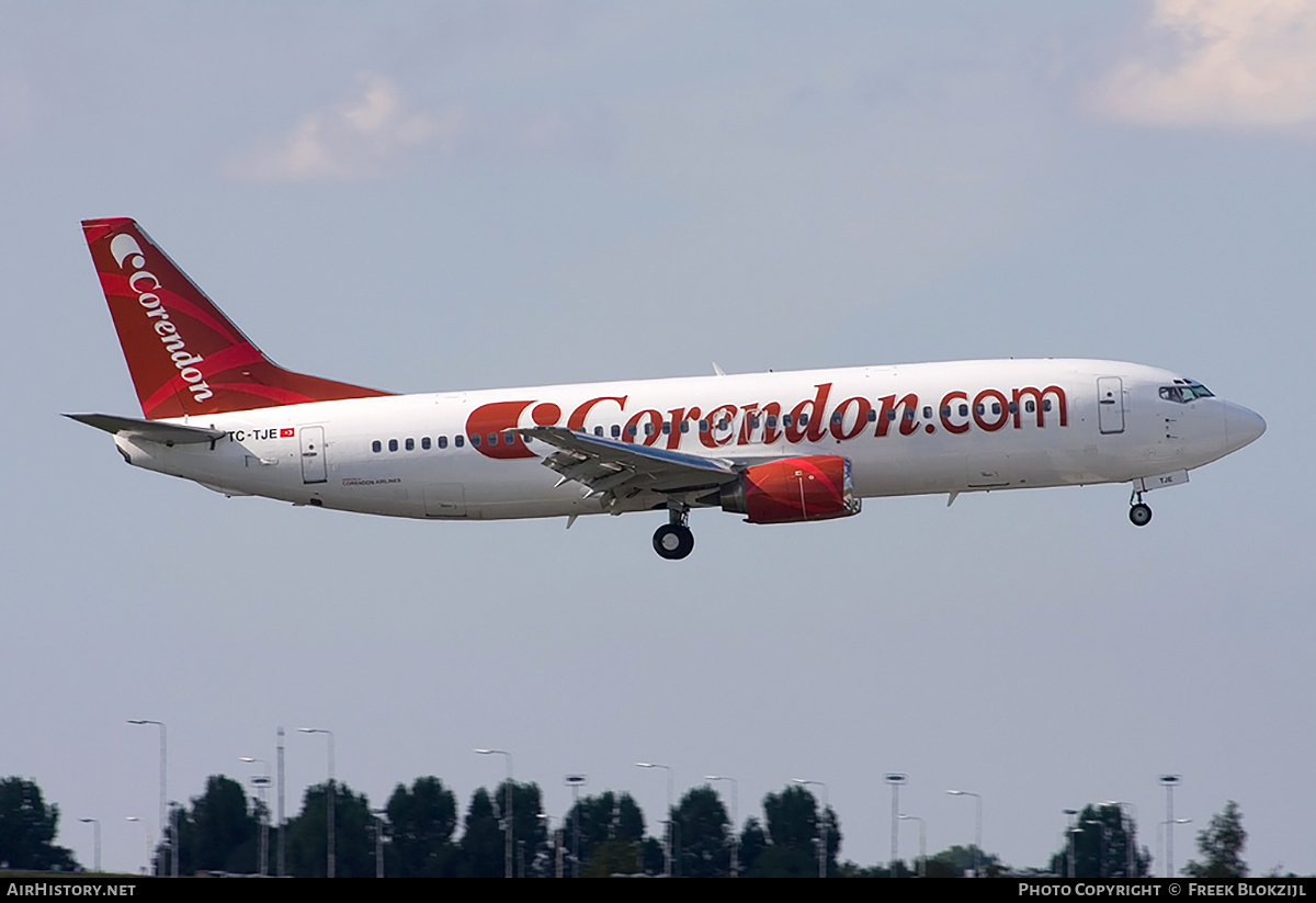 Aircraft Photo of TC-TJE | Boeing 737-4Y0 | Corendon Airlines | AirHistory.net #430390