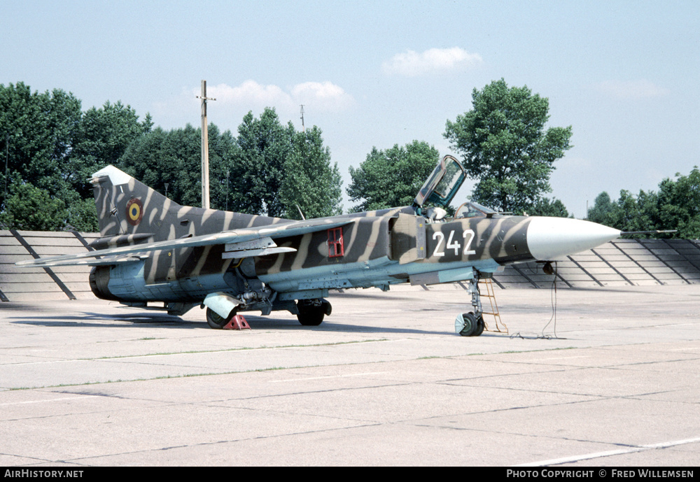 Aircraft Photo of 242 | Mikoyan-Gurevich MiG-23MF | Romania - Air Force | AirHistory.net #430400