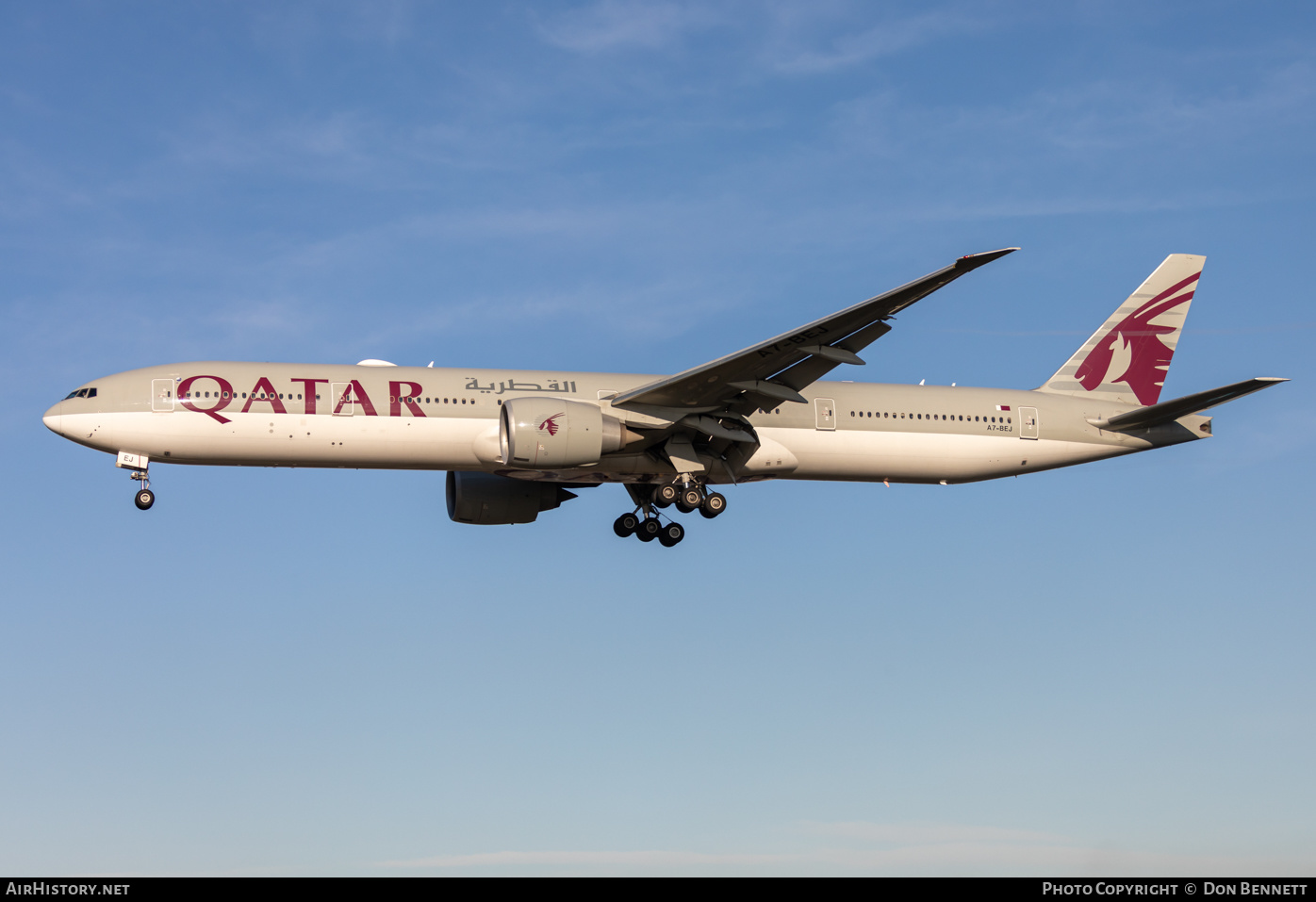 Aircraft Photo of A7-BEJ | Boeing 777-3DZ/ER | Qatar Airways | AirHistory.net #431248
