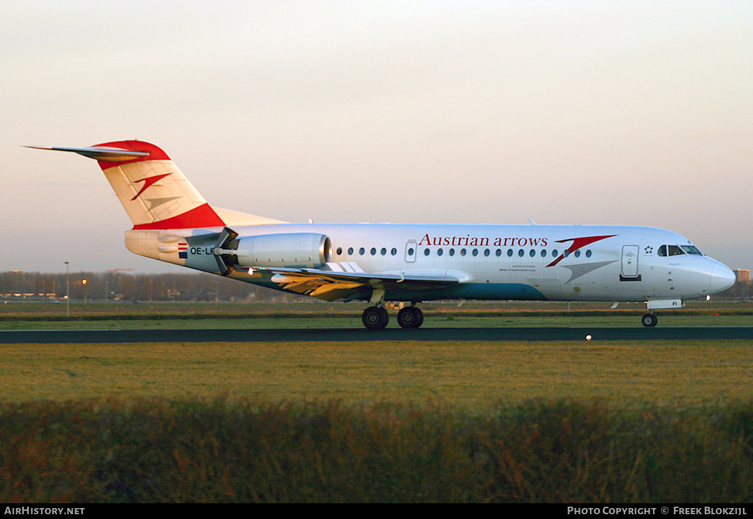 Aircraft Photo of OE-LFI | Fokker 70 (F28-0070) | Austrian Arrows | AirHistory.net #431361